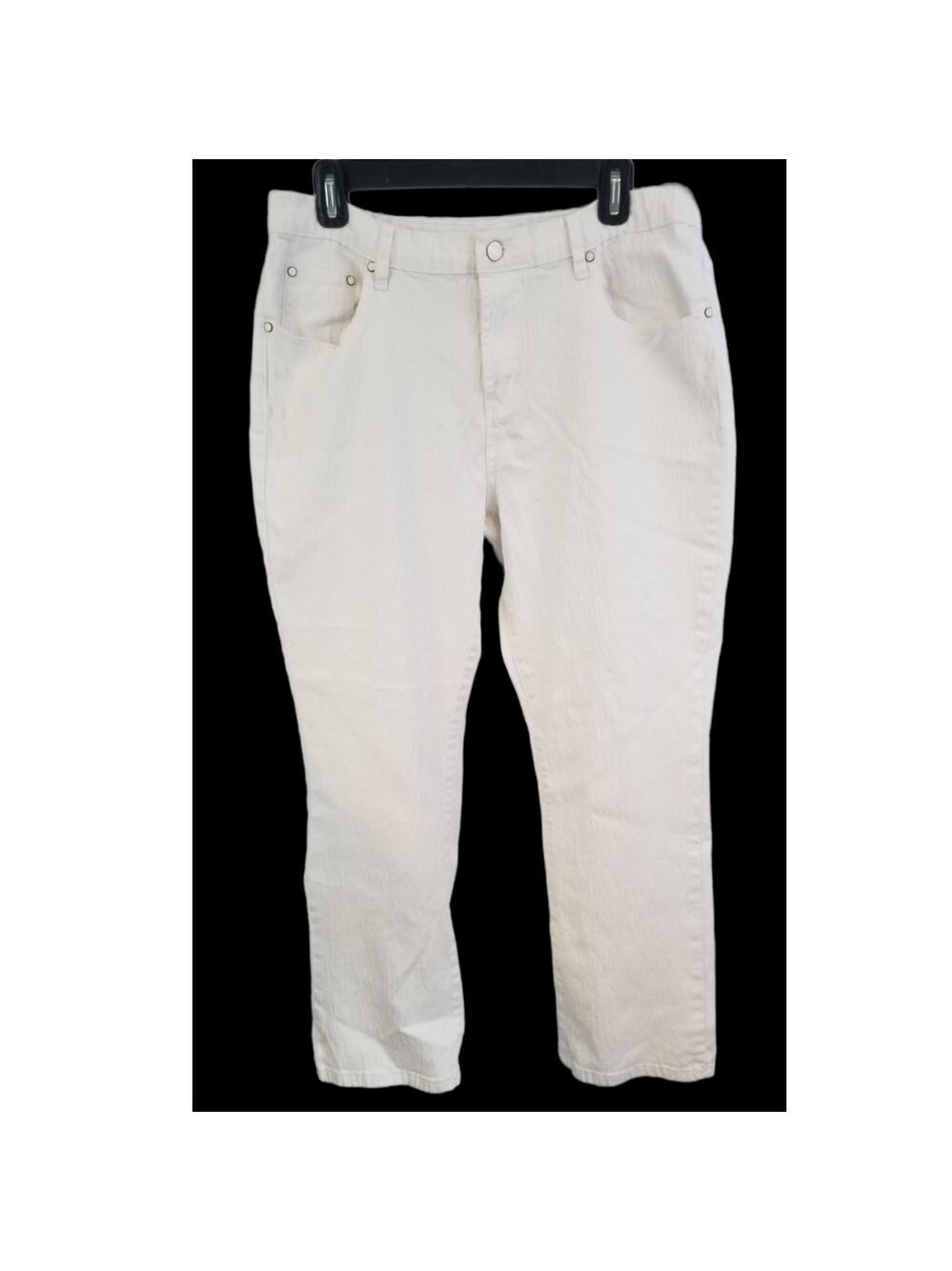 DG2 Diane Gilman Size 14P Off White Crinkle Jeans